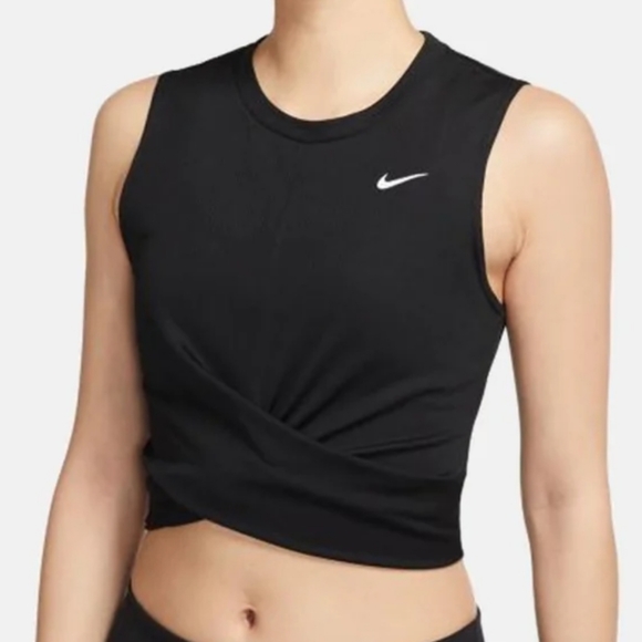 Nike Tops - Nike Women's Dri-FIT Cropped Training Tank Black Size Small twisted front top